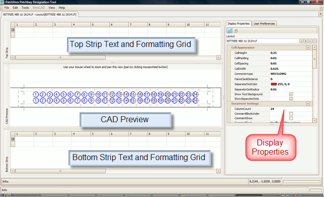 Create jack-field layouts and designation strips. Templates provided