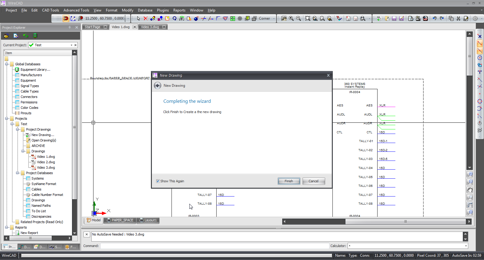 Finish Dialog Box