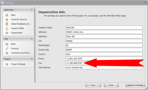 Fax Number Field