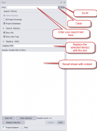 Find and Replace tool panel
